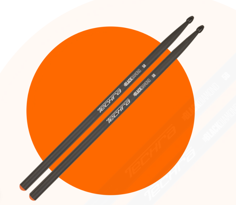 ~NEW!~ Techra 5B Black Diamond Carbon Fiber Drum Stick Pair (Made in Italy!)